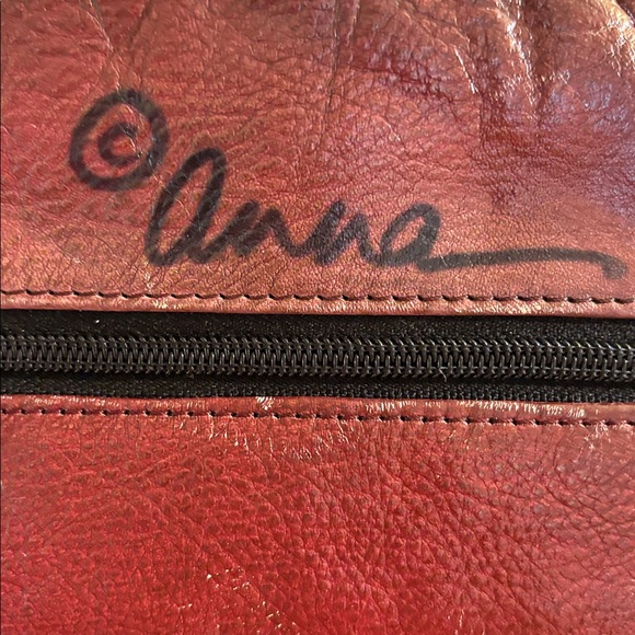 Anuschka Handpainted Leather Satchel Shoulder Bag Floral - Picture 3 of 9